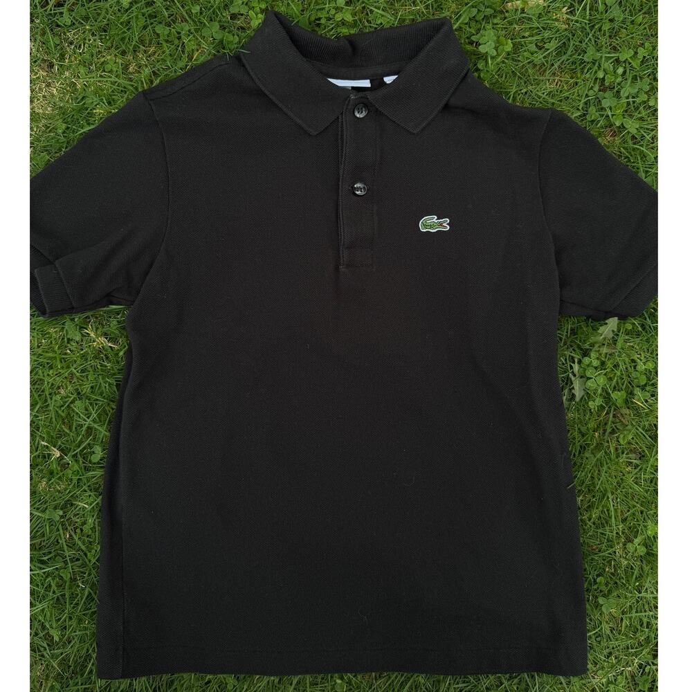 Lacoste Kids Short Sleeve Polo Shirt Black Classic Logo (SZ 12)